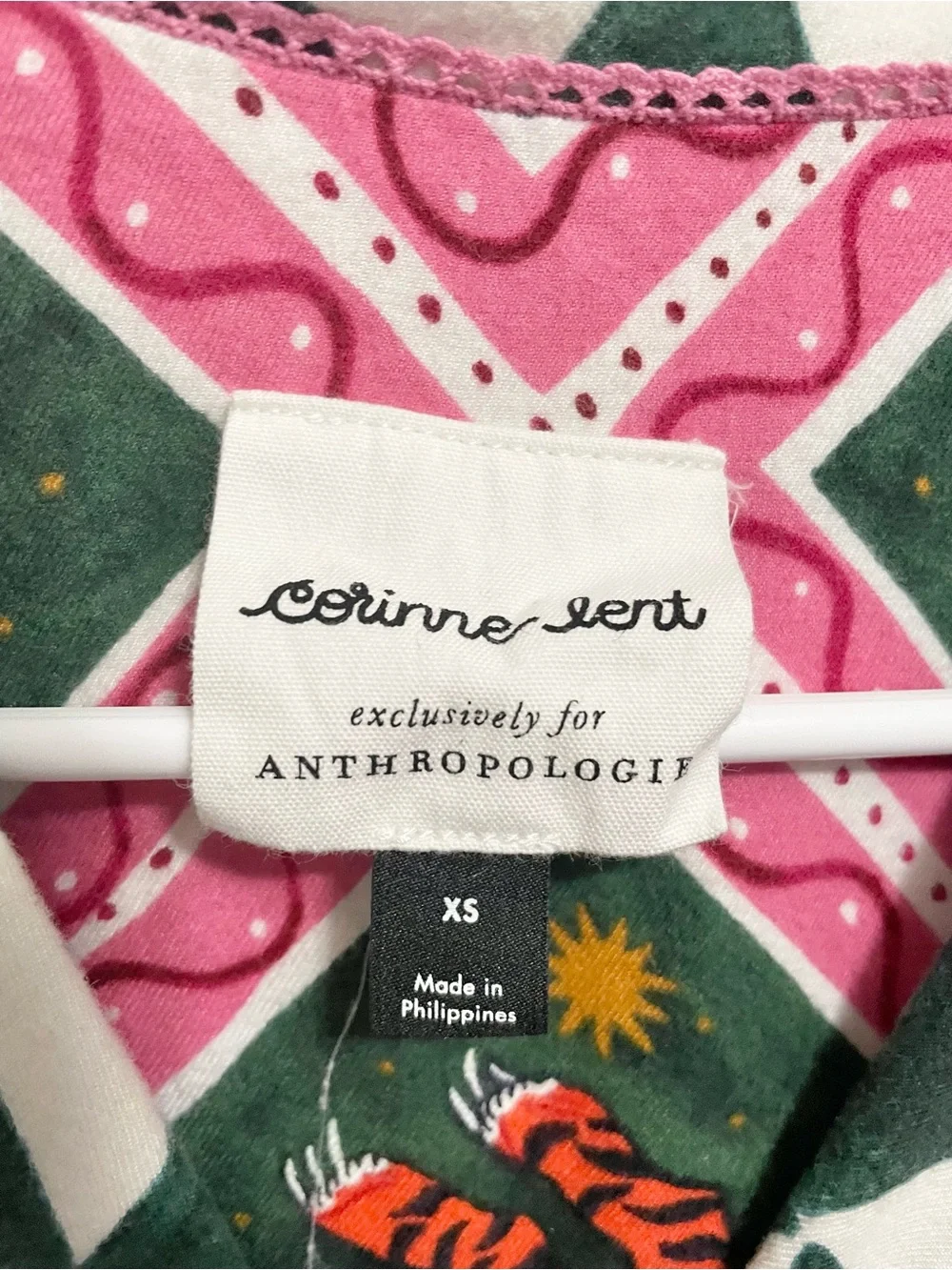 Women's Tiger-Print Pajama Set - Green & Pink